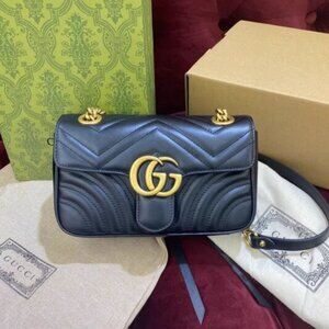 Luxury Black GG Embossed Satchel